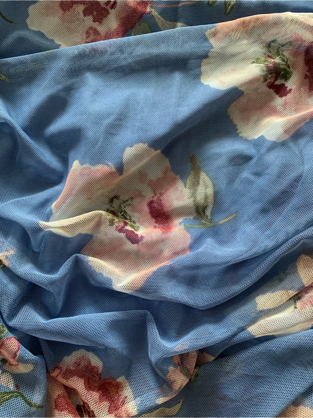 free press Blue Floral Ruched Midi Skirt Size S - Picture 2 of 8
